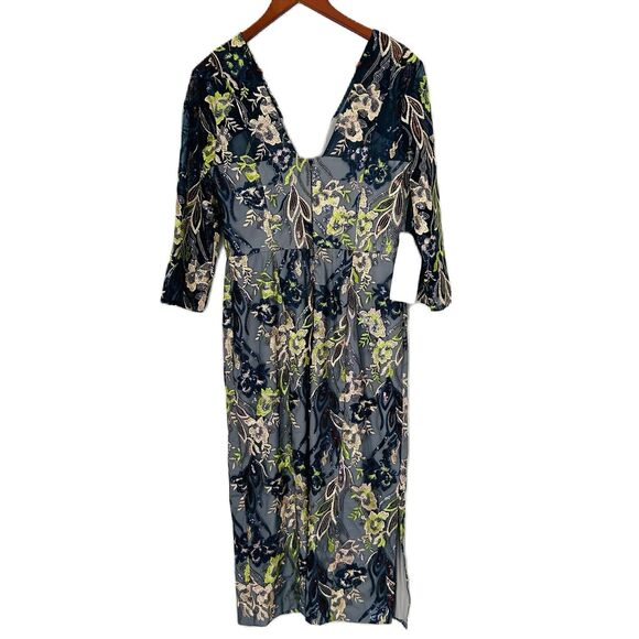 JS Collections Dress Women 8 Multicolored Floral Embroidery Sequin Formal NWT - Picture 2 of 16